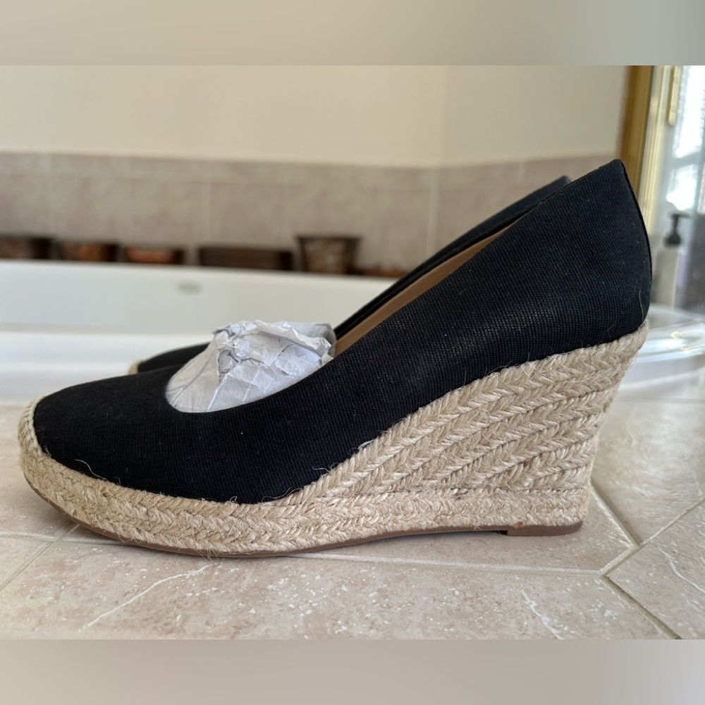 J Crew Seville Espadrille Wedges in Black Canvas - Picture 5 of 6